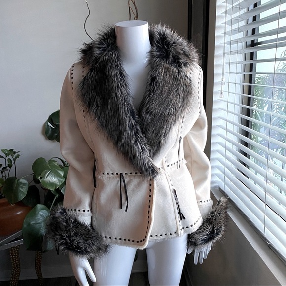 Regent Pa Jackets & Blazers - Regent Park Faux Fur Trim Coat w/Tassel Tie Accents